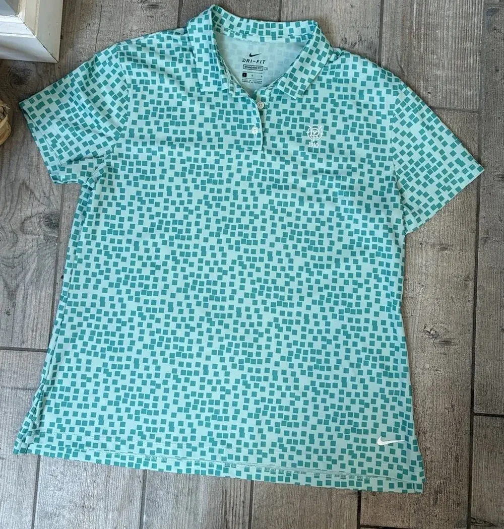 Nike Dri-Fit Women's Large Golf Polo Ridgewood Country Club NJ Turquoise